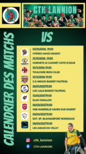 CALENDRIER DES MATCHS EQUIPE 1